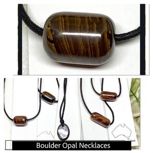 Boulder Opal Necklace on Cord—Read description